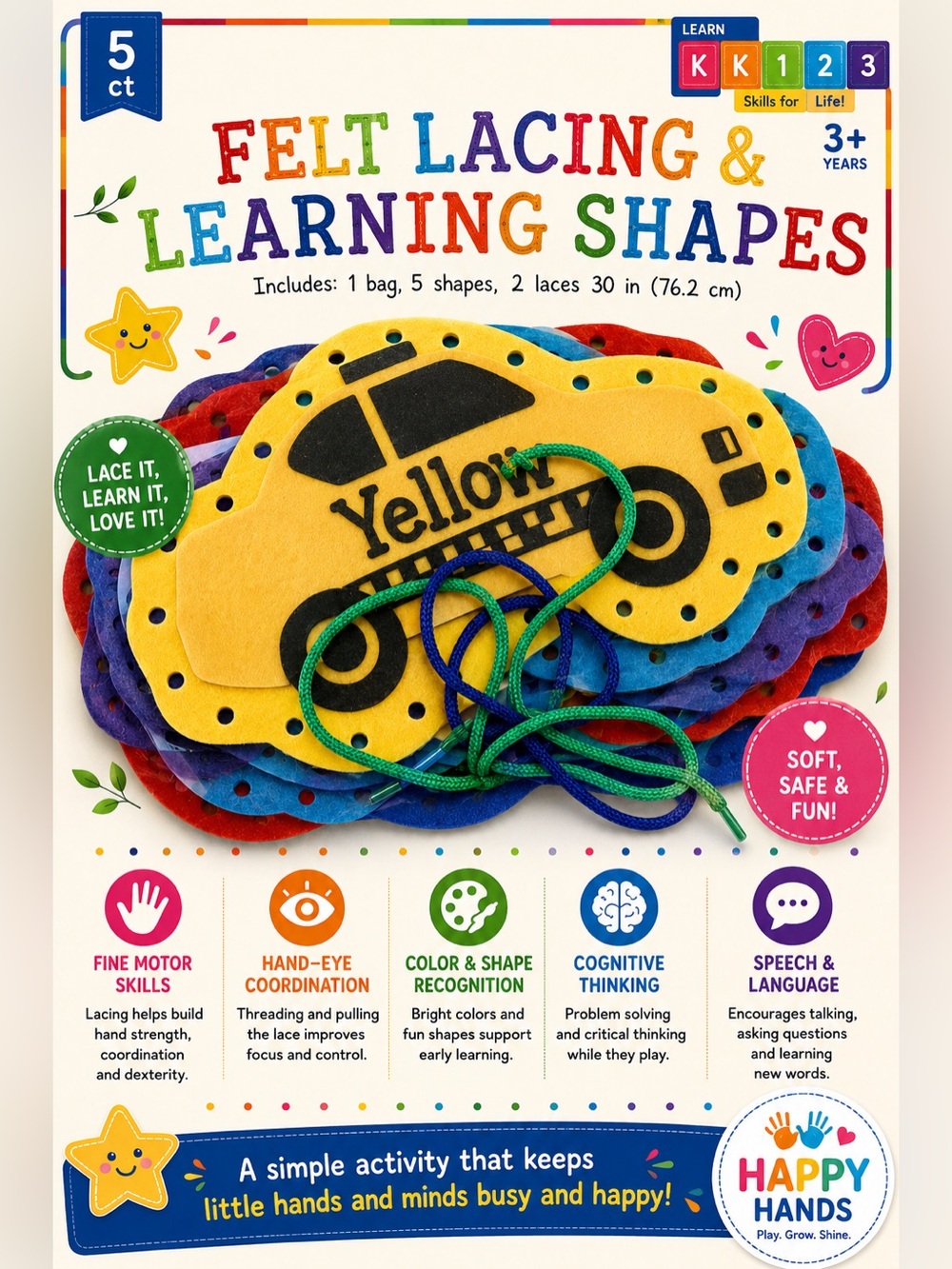 Horizon Group Felt Lacing and Learning Shapes 3+ years